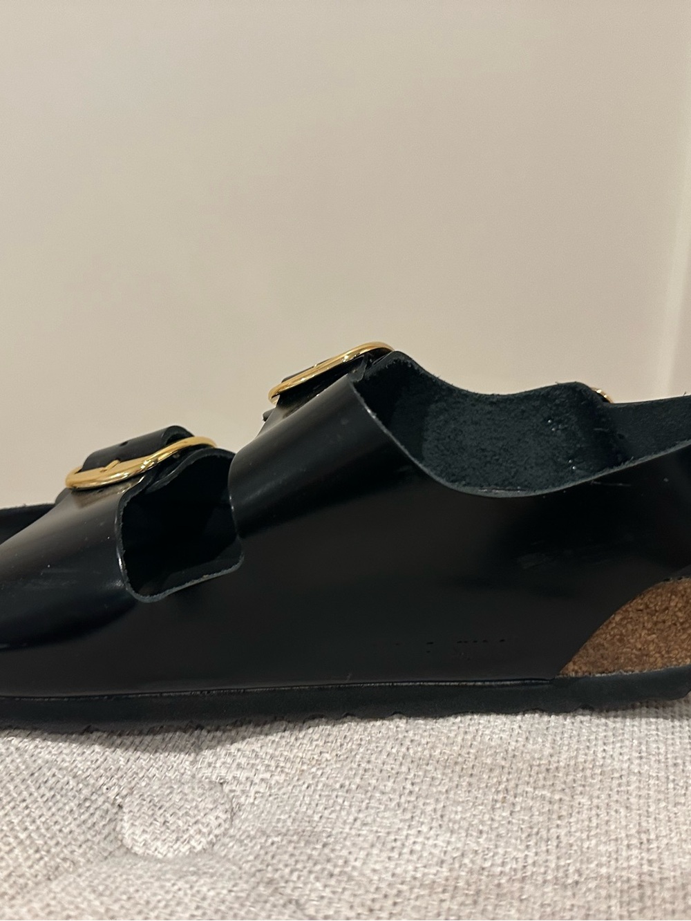 NWT Birkenstock size 39 Milano Big Buckle high shine black sandals - Picture 8 of 13